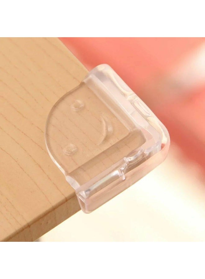 واقيات للحواف والزوايا مقاومة للصدمات من السيليكون للترابيزات والادراج لحماية الاطفال والرضع شكل L، شفافة وذاتية اللصق، 8 قطع H - Image 2